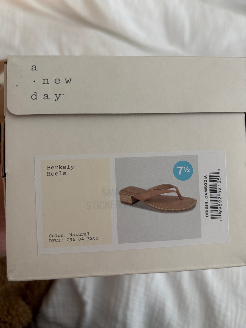a new day Tan Women's Thong Sandals with Contrast Stitch Trim - Picture 4 of 5